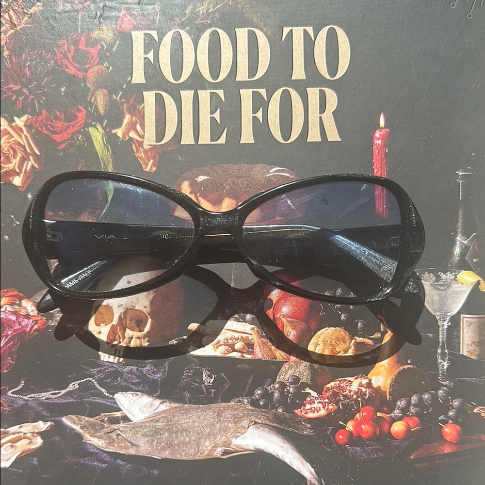 Via Spiga Black Sunglasses with Crystals